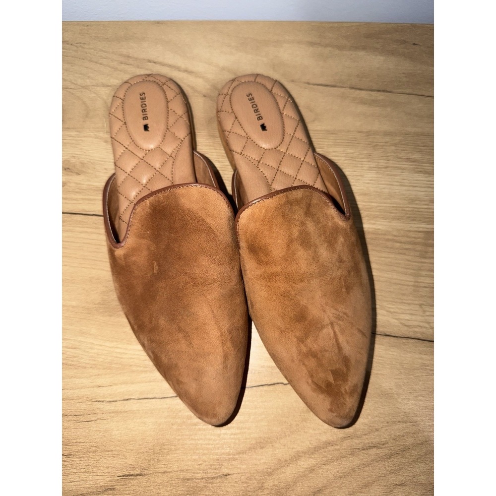Birdies The Swan Suede Mule Womens Size 7.5 Golden Oak Camel 1
